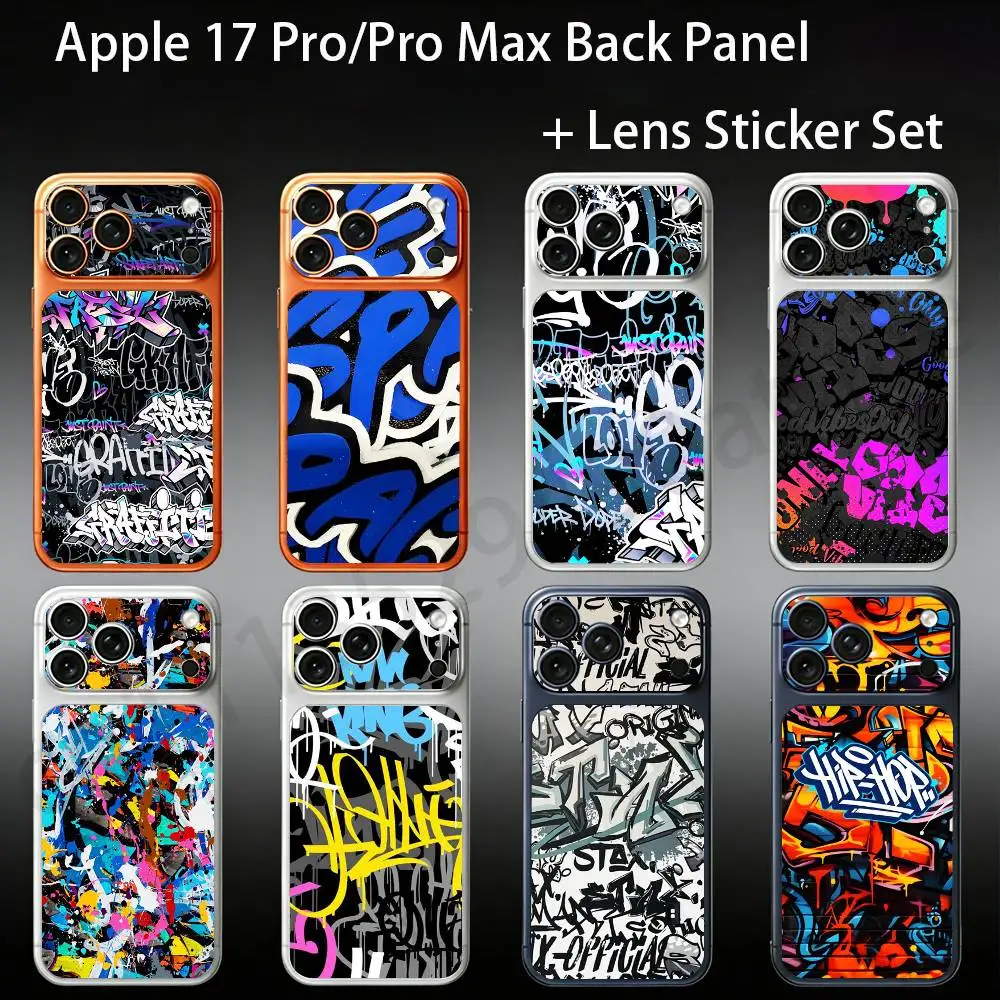 Cool Colorful Graffiti For iPhone 18 17proMax/17pro Full Cover Decal Skin Wrap Colorful Rear Protective Sticker Film