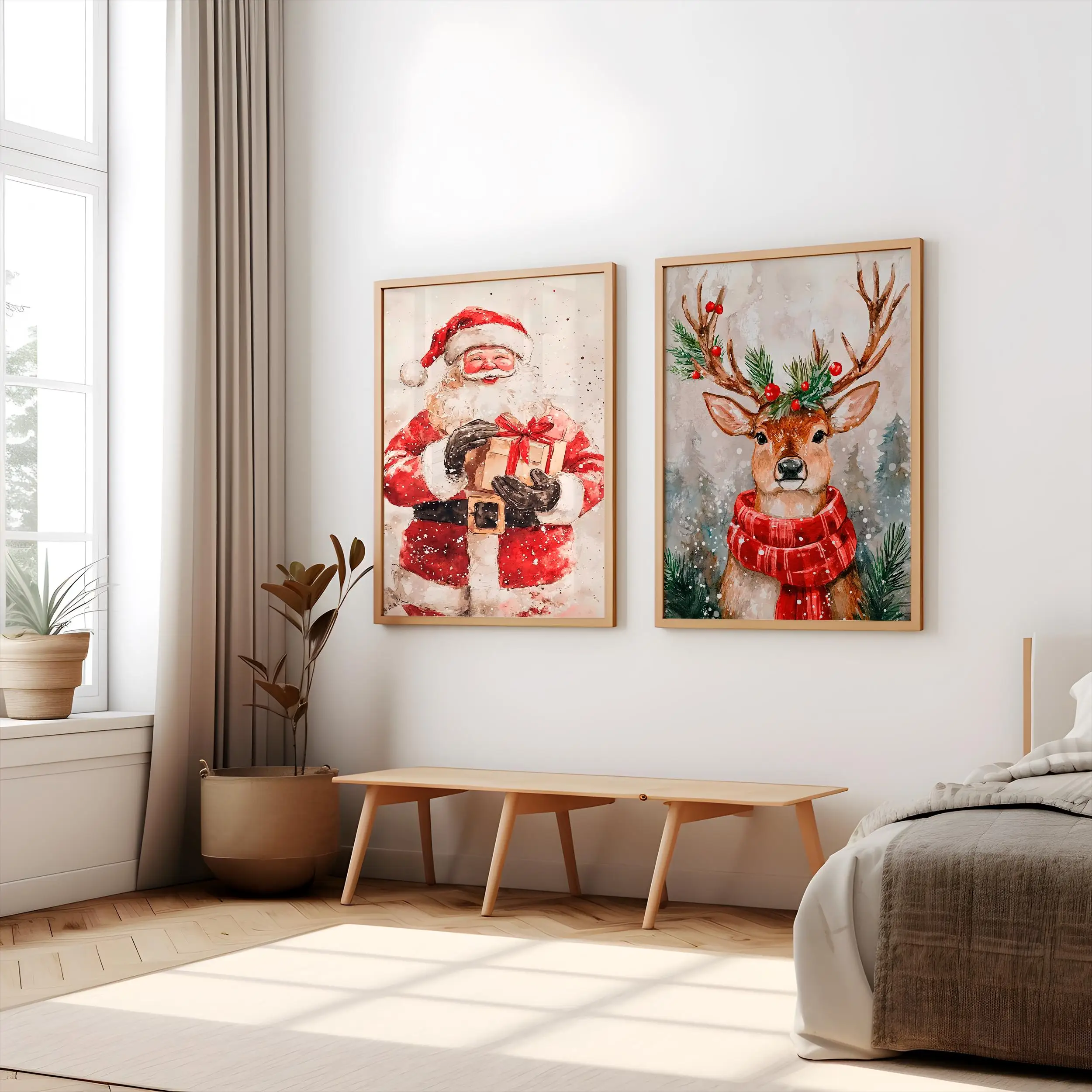 3 шт. безрамочных рождественск – обзор и цена Watercolor Poster Print