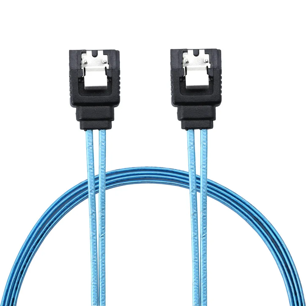 Ultra Short 30cm 7pin SATA 3.0 Female to F/F HDD Hard Drive Data Cable Dual Channel Shielding Blue 6Gbps 0.5M 1M