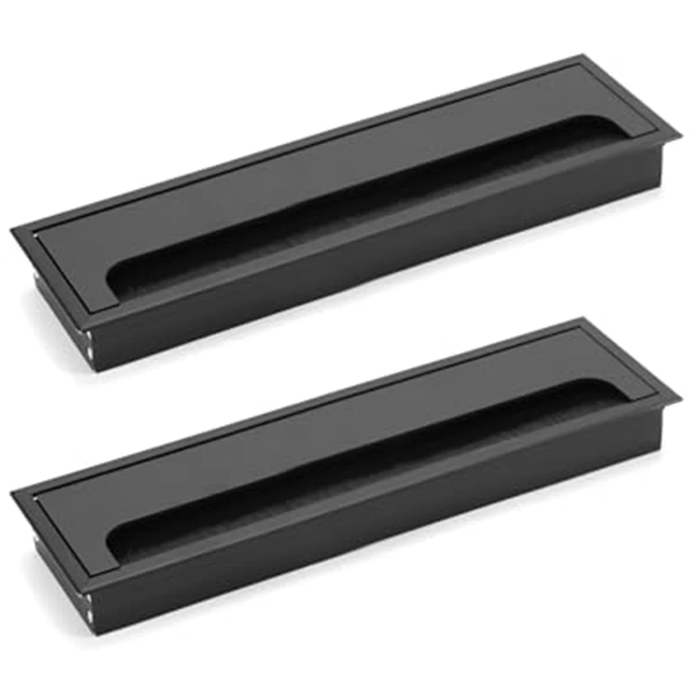 2 PCS Cable Management Boxes with Brush Seal and Hinged Lid Rectangular Desktop Cable Hole Covers for Cable Routing