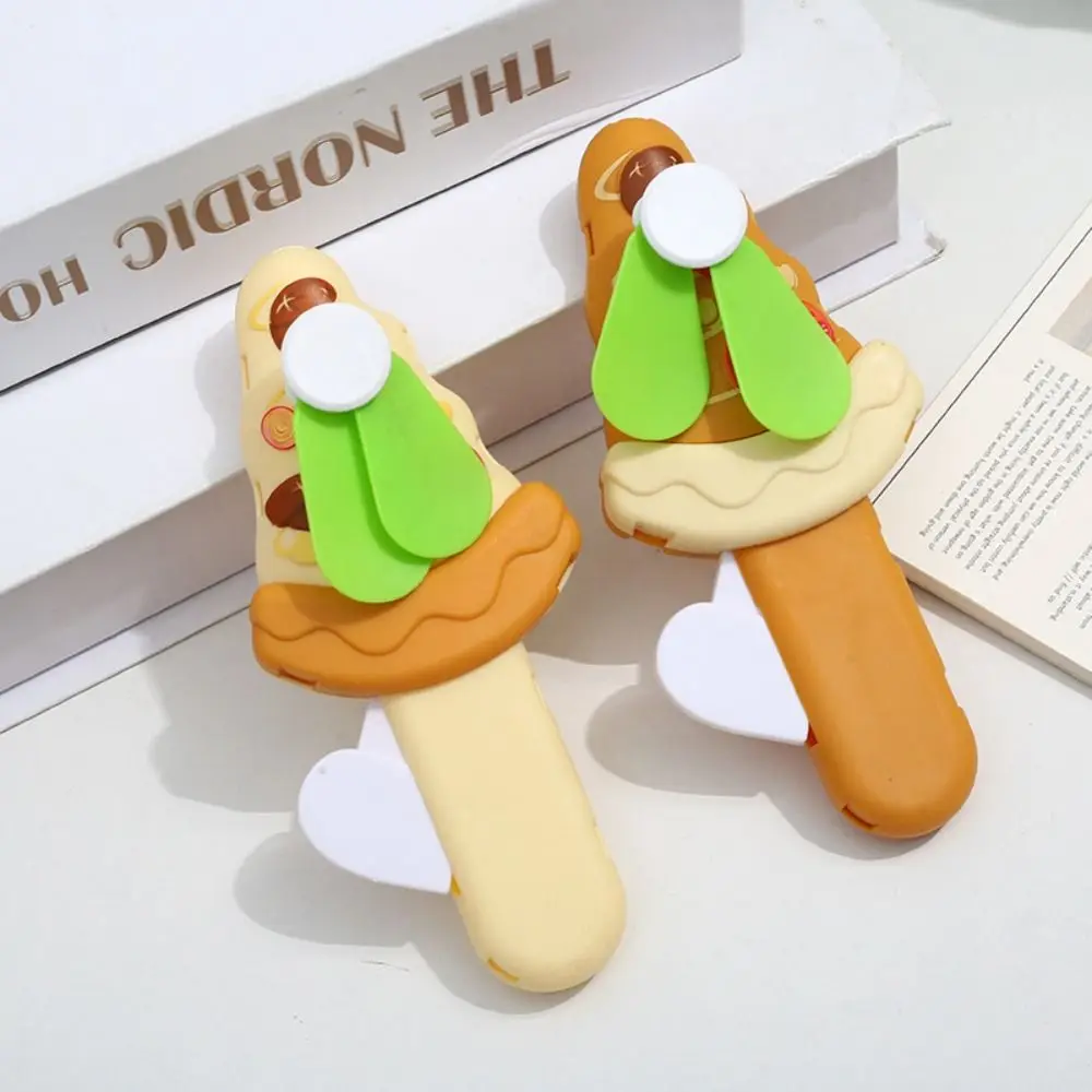 Mini Hand Pressed Small Fan Donut Birthday Toys Children Portable Handheld Manual Fan Ice cream Birthday Party Favors Guest Gift