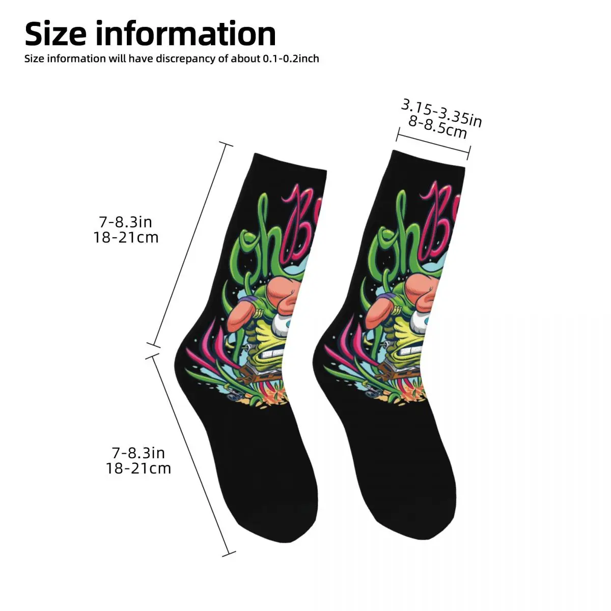 Autumn Winter Fashion Men\'s Women\'s Funny SpongeBobing Cartoon Socks Sweat Absorbing Basketball Socks