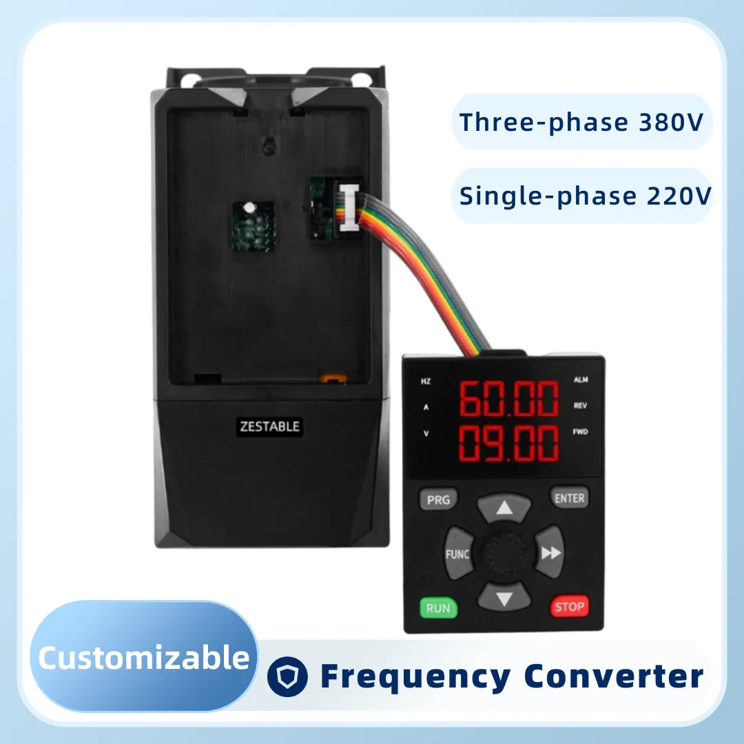 

Frequency Converter 1.5KW 2.2KW 4KW 7.5KW 11KW Compact Single Phase 220V To Three Phase 380V Pump Motor Speed Controller