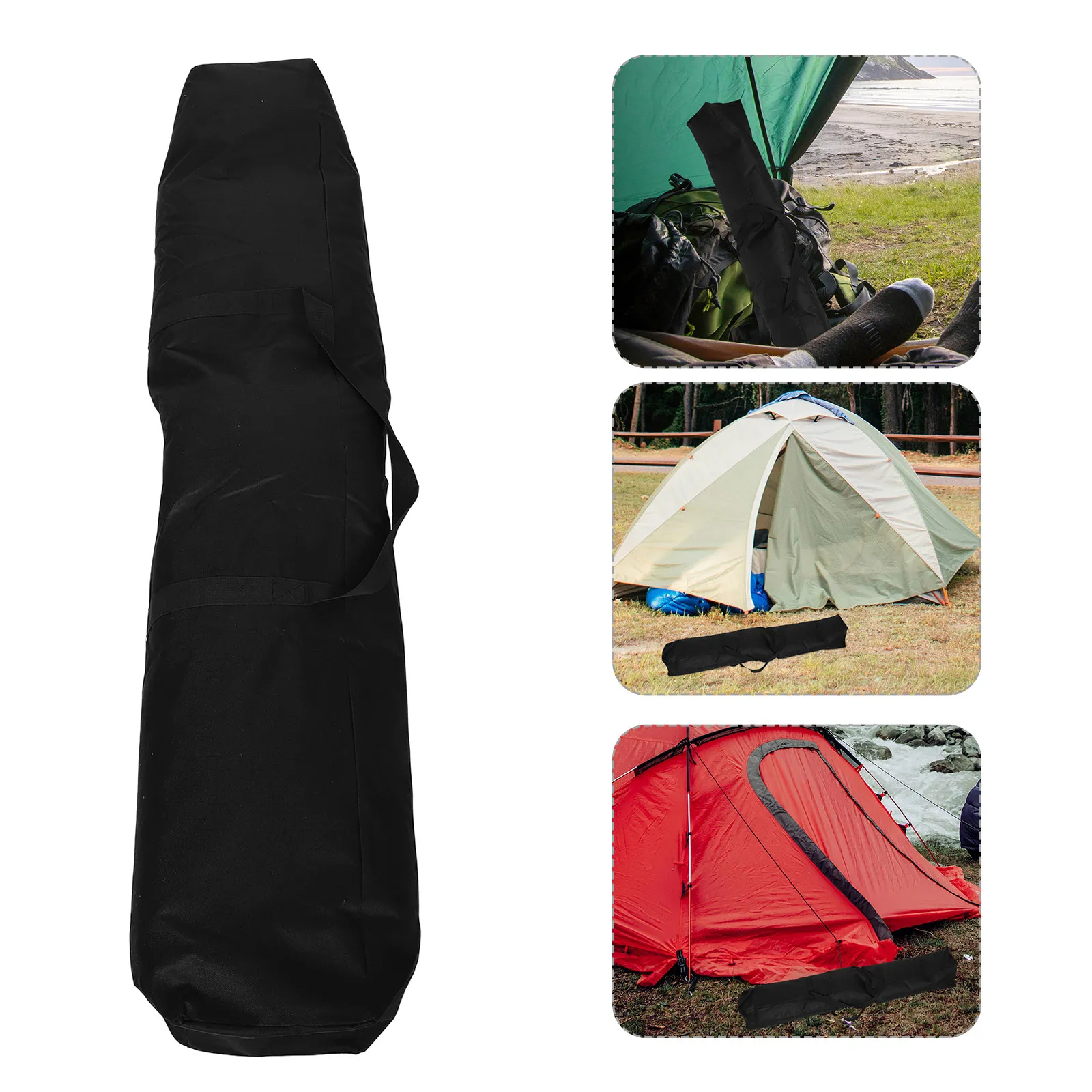 Water Resistant Long Handle Carrying Bag for Canopy Poles Tent Stakes and Camping Gear Layered Internal Compartments Large