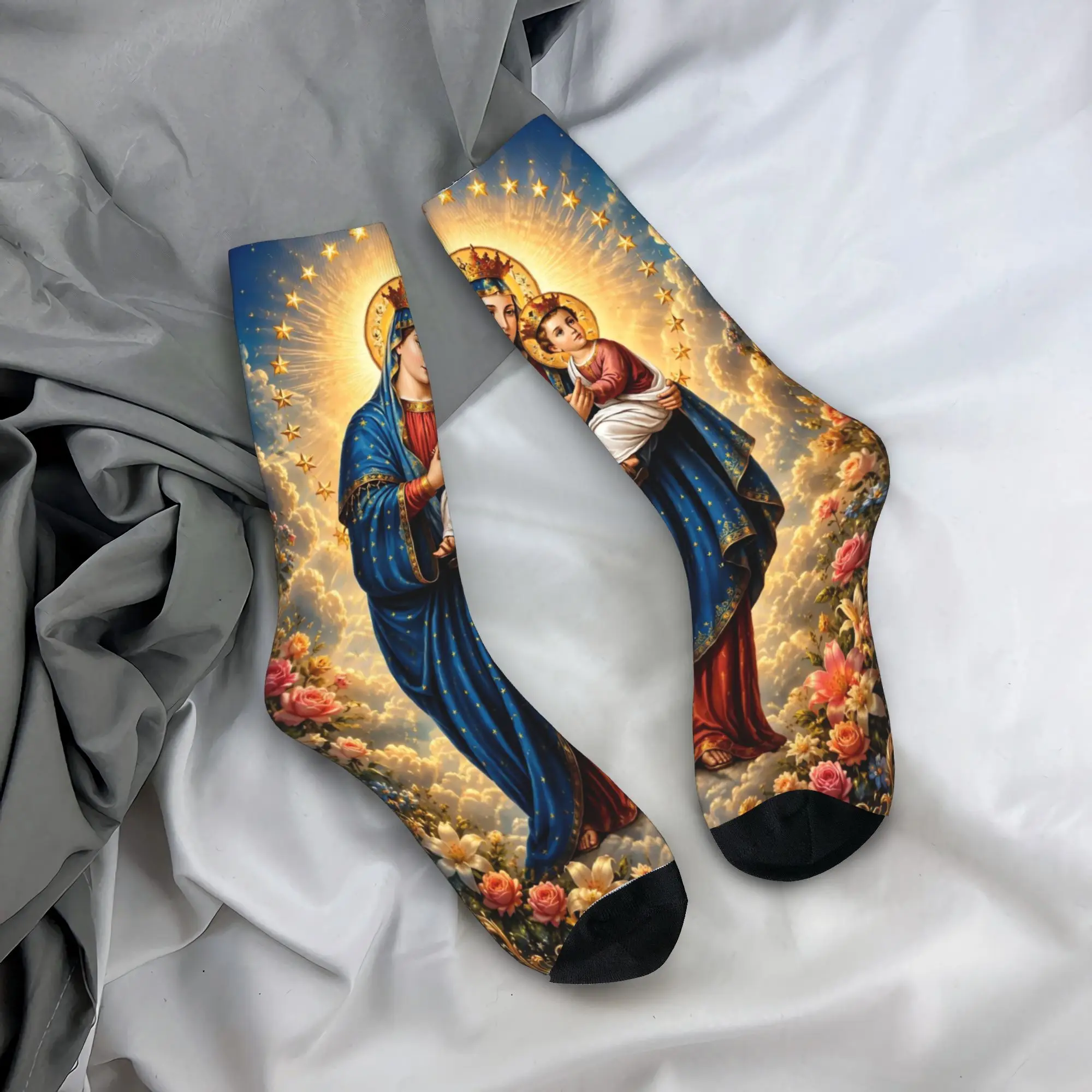 Mystic Ornate Mandala Socks  Korean Stockings Winter Anti Skid Adults Men Socks Soft Graphic Outdoor Sports Socks