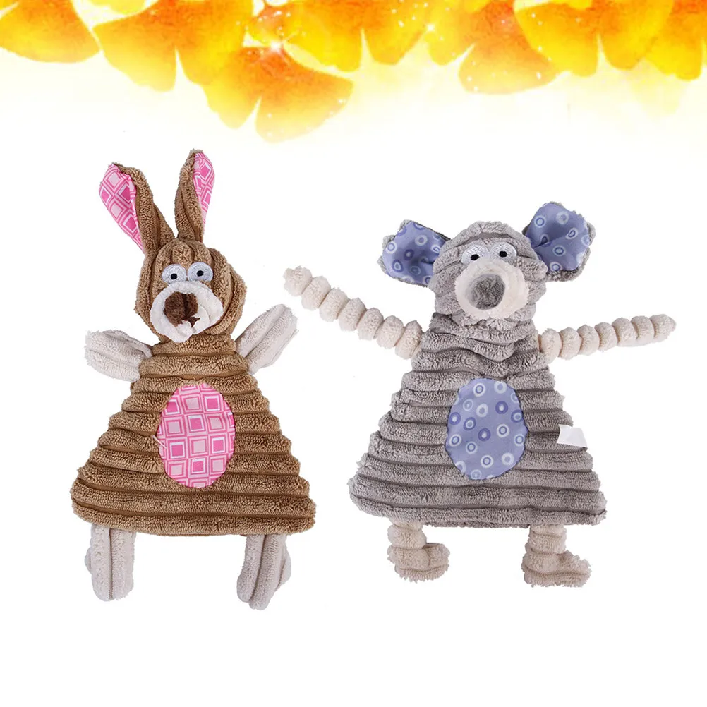 

2Pcs Adorable Squeaky for Chewing Grabbing Reducing Boredom Destructive Behavior Pet Toy