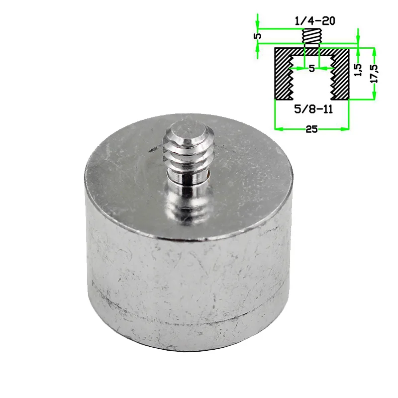 Tornillo de conversión de aleación de aluminio, accesorios de varilla de fibra de carbono, 5/8 a 3/8, 1/8 GPS