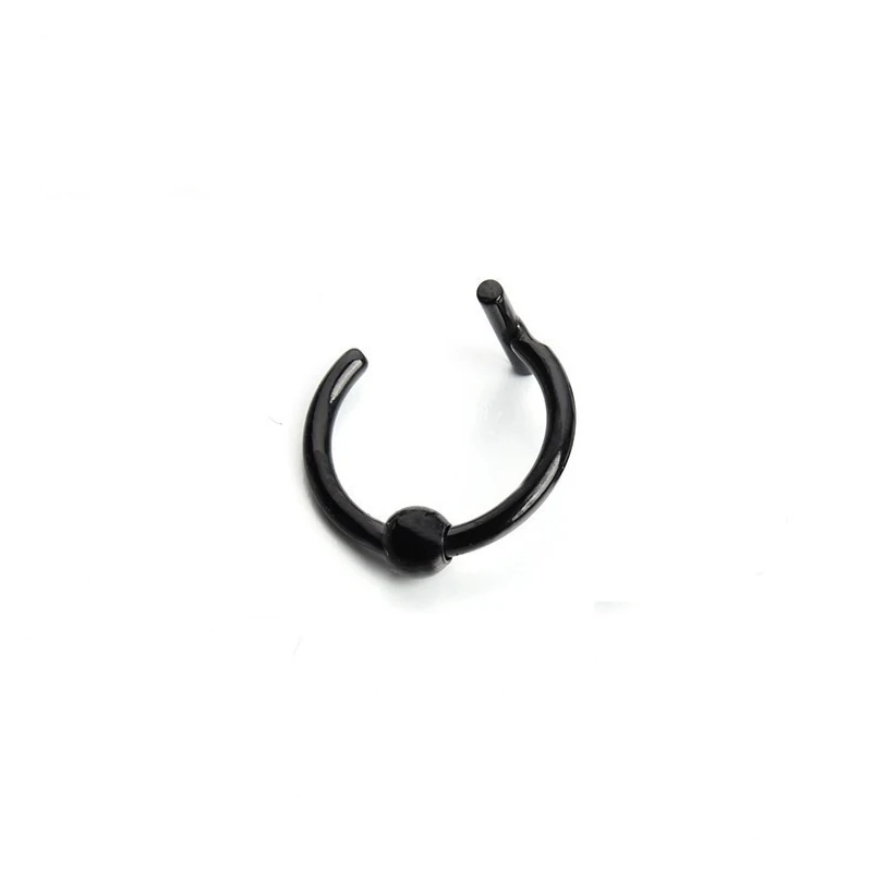 New Punk 8/10mm Titanium Steel Lip Rings Cuff Clip on Fake Labret Piercing Ear Nose Hoops Unisex Women Septum Body Jewelry