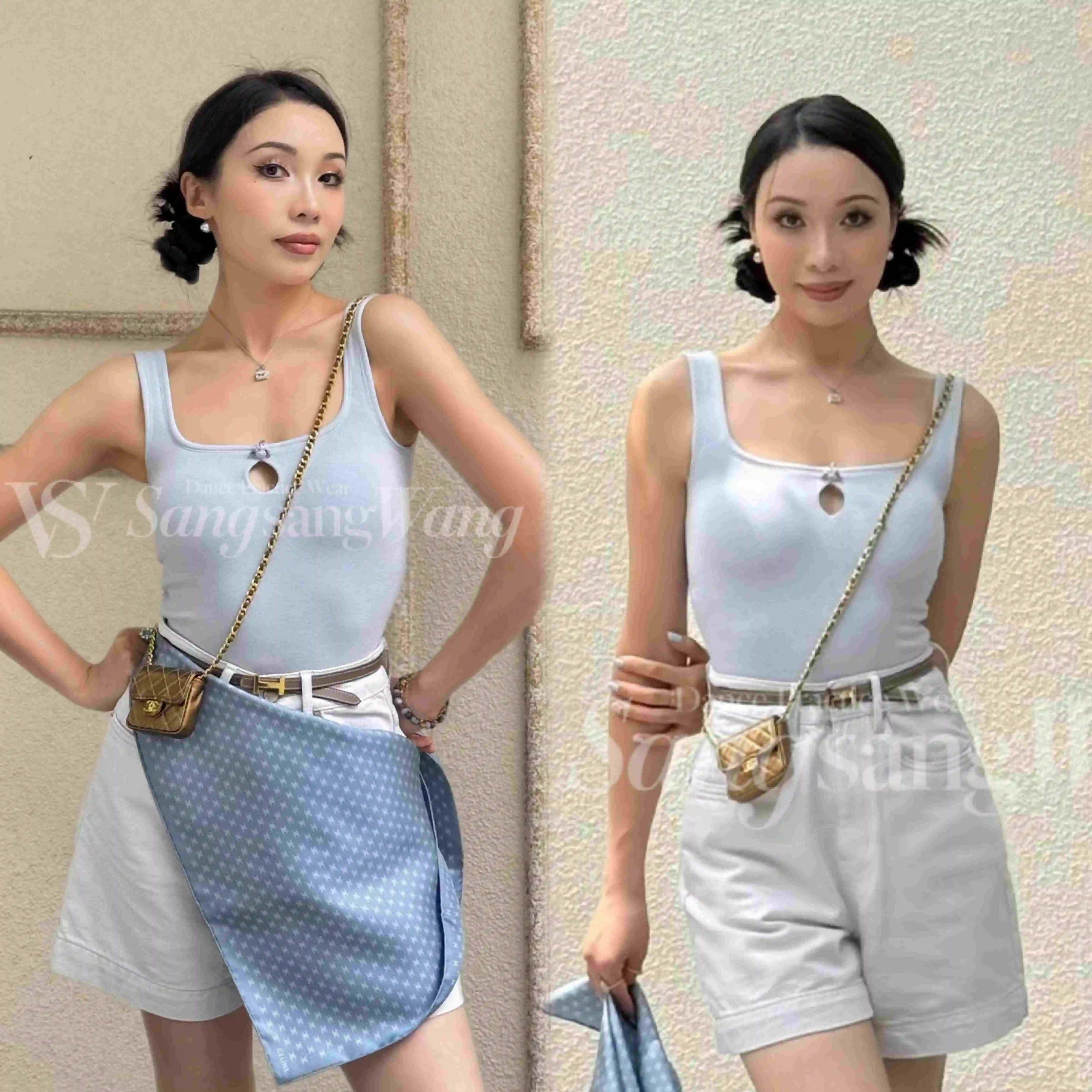 السيدات اللاتينية ملابس الرقص النساء الأزرق ارتداءها الساتان تكدرت تنورة الصيف رومبا السامبا ملابس رقص أداء ارتداء DNV24386