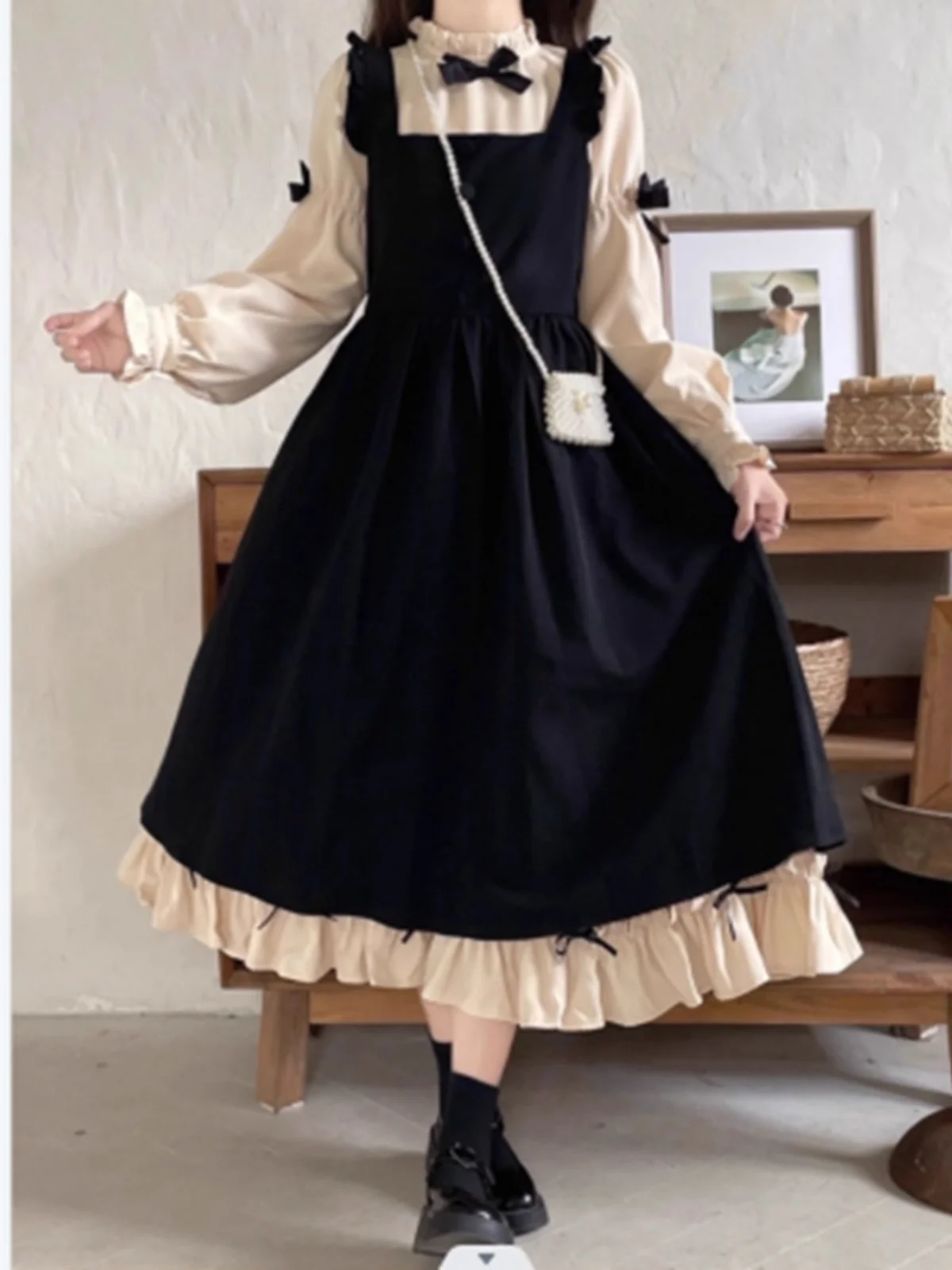 

Plus Size plus Size Princ Sle Dr with Puffy Sves And oulder Straps for Women Beautiful Slimming Design Winter Long Midi Dr
