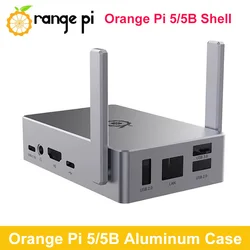 Orange Pi 5 Aluminum Case Alloy Metal Shell Passive Cooling Enclosure Optional Antenna for Orange Pi 5B