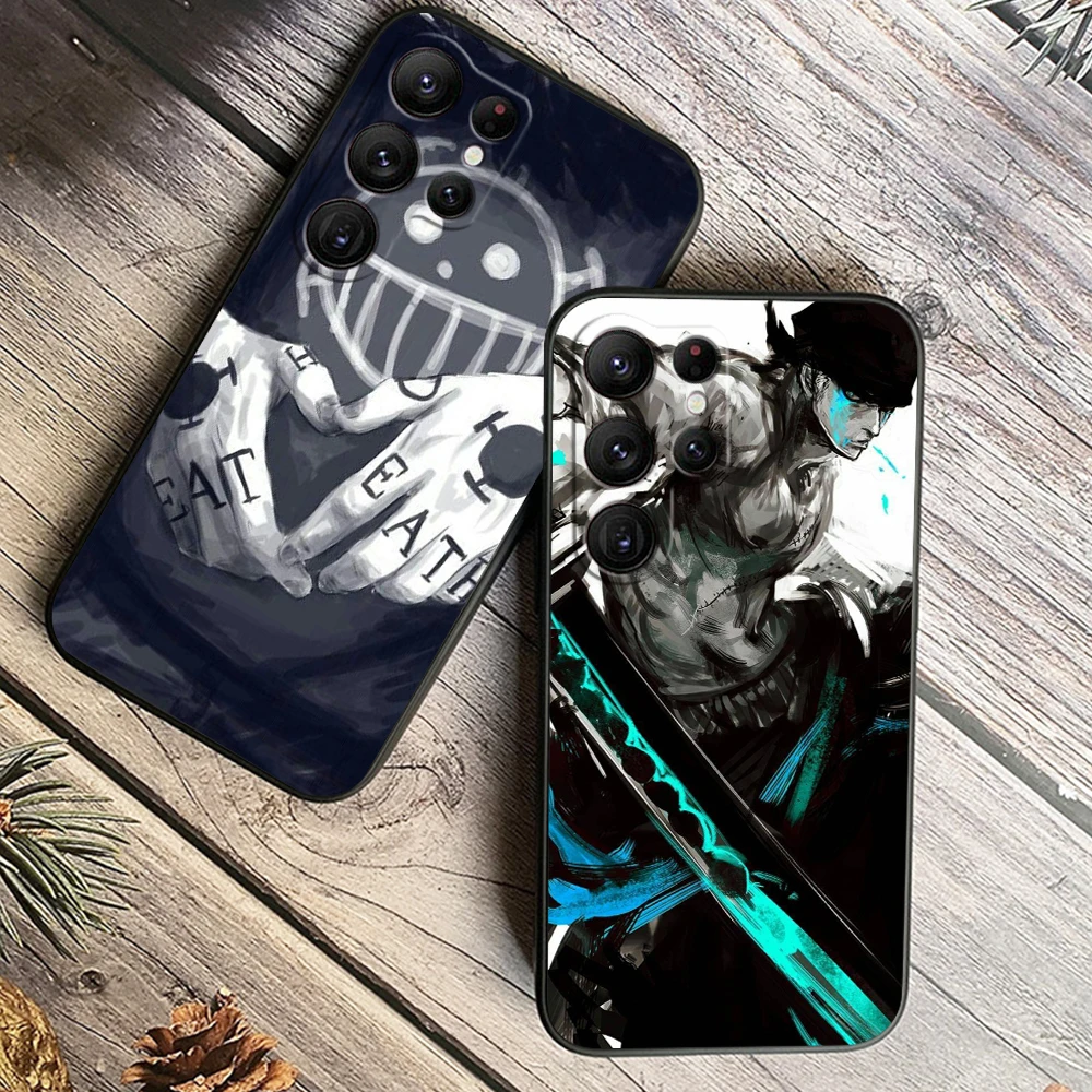 

Japanese Anime One P-Piece For Samsung Galaxy S24 S23 S22 S21 S20 FE S10 S10E Plus Ultra Pro Lite 5G Black Soft Phone Case