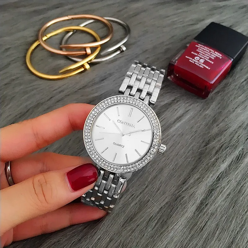 Luxury Brand Rhinstone Watches for Women Fashion Stainless Steel Women Quartz Wristwatches Elegant Ladies Bracelet Watch Reloj