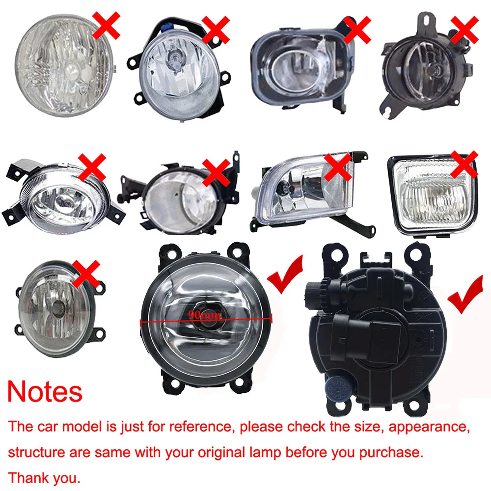 Fog Lights Lamps For Mitsubishi Outlander Sport  RVR  ASX 2011 2012 2013 2014 2015 2016 2017 2018