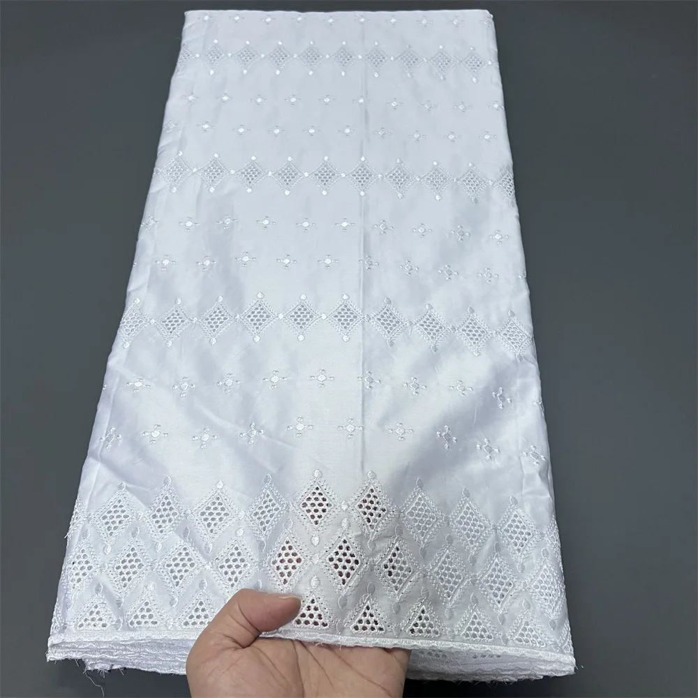 

Новое, высококачественное польское роскошное кружево (5 ярдов) африканское нигерийское чистое тюлевое дамасское кружевное платье с вышивкой, праздничное платье с блестками, хлопок