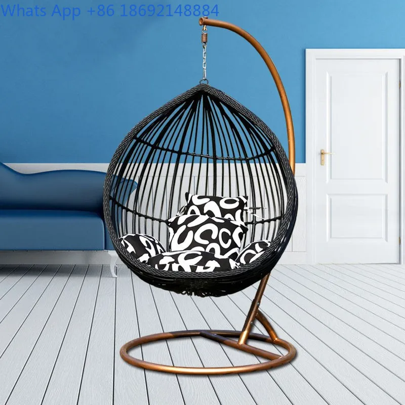 Hanging Chair Swing Indoor Adult Wicker Basket Rocker Single Nest Hammock for Balcony Garden