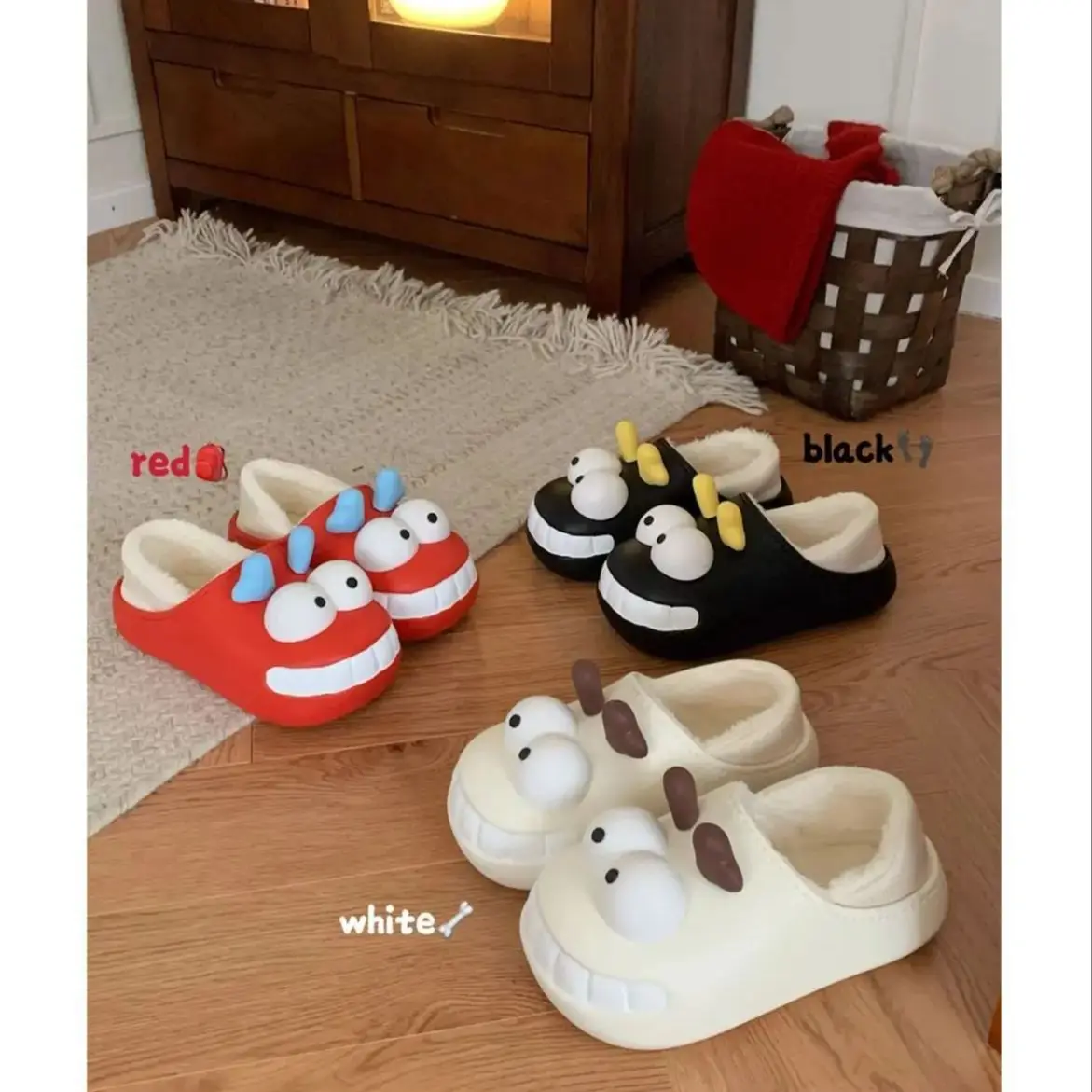 Fashion Winter Casual Home Women Fun Ugly Cute Cute Dragon Full Package Heel EVA Waterproof Cotton Slippers Keep Warm