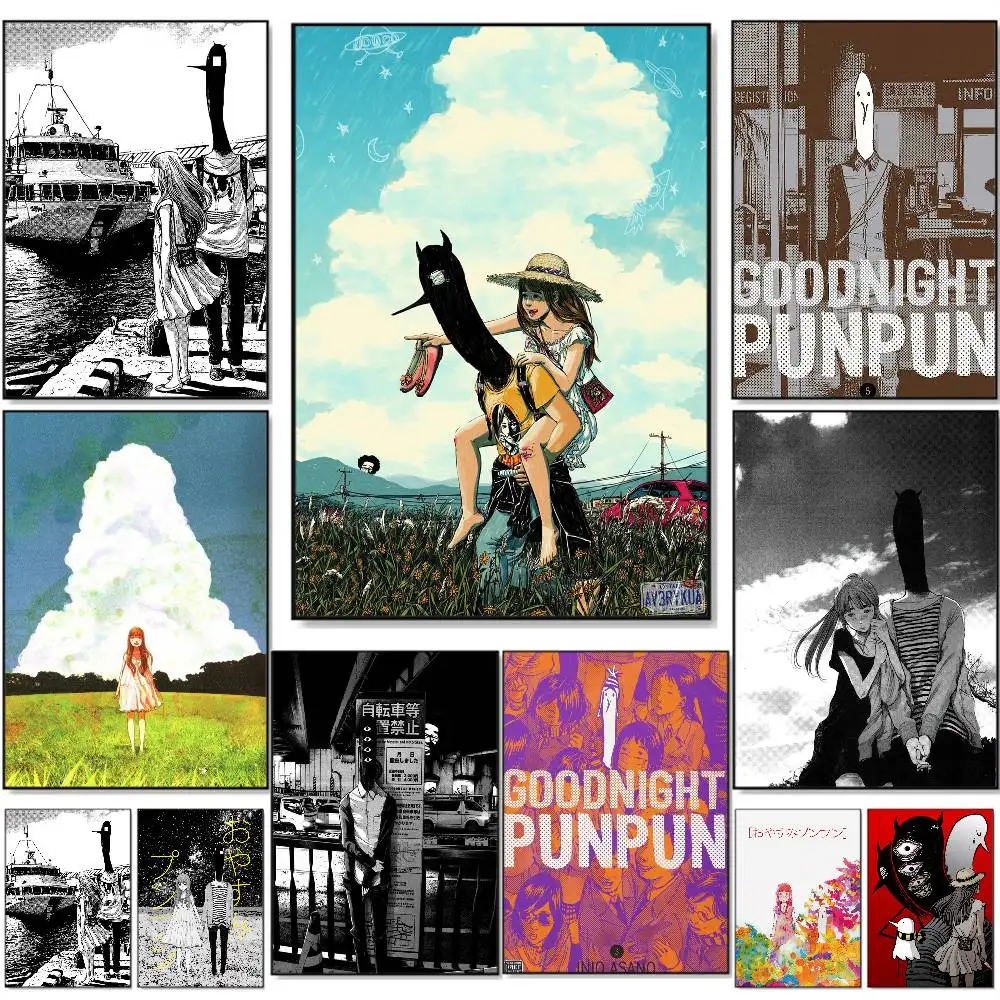 Anime G-Goodnight Punpun Poster HD selbstklebende wasserdichte Poster vielseitige Dekoration für Häuser, Bars, Hotels mehr
