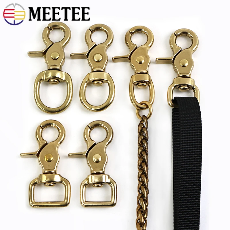 

1-5Pcs 10-38mm Solid Brass Swivel Lobster Buckle for Bag Strap Keychain Carabiner Pet Collar Trigger Snap Hook DIY Accessories