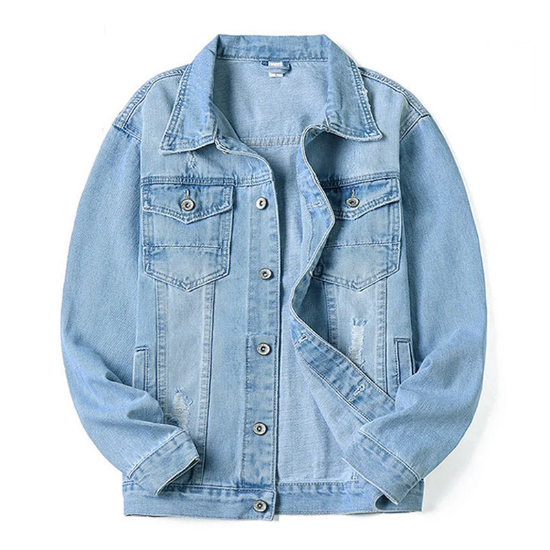 Spring Autmn Men's Denim Jacket Fashion Man Streetwear Jeans Coats Vintage Men Cotton Washed Windbreaker Button Jean Jackets