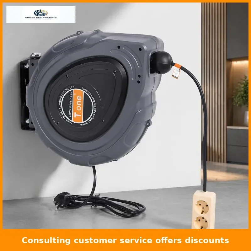 Retractable Garden Cable Hose Reel Automatic Return System Wall Mounted Electric Hose Reel