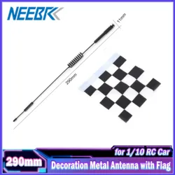 NEEBRC 290mm dekoracja metalowa antena flaga dla 1/10 zdalnie sterowany Model samochodu Crawler Traxxas HSP Redcat RC4WD Tamiya osiowy SCX10 D90 HPI DIY