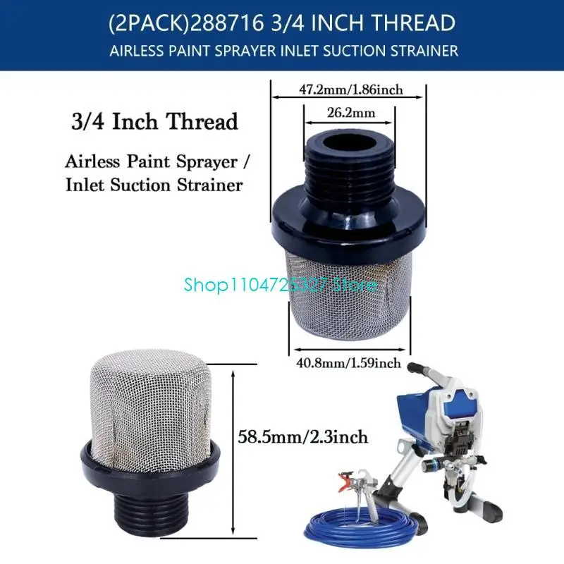 D8KF الفولاذ المقاوم للصدأ 3/4in NPT مرشحات السوائل 35 شبكة متوافقة مع أنظمة رش الطلاء الخالية من الهواء الاحترافية