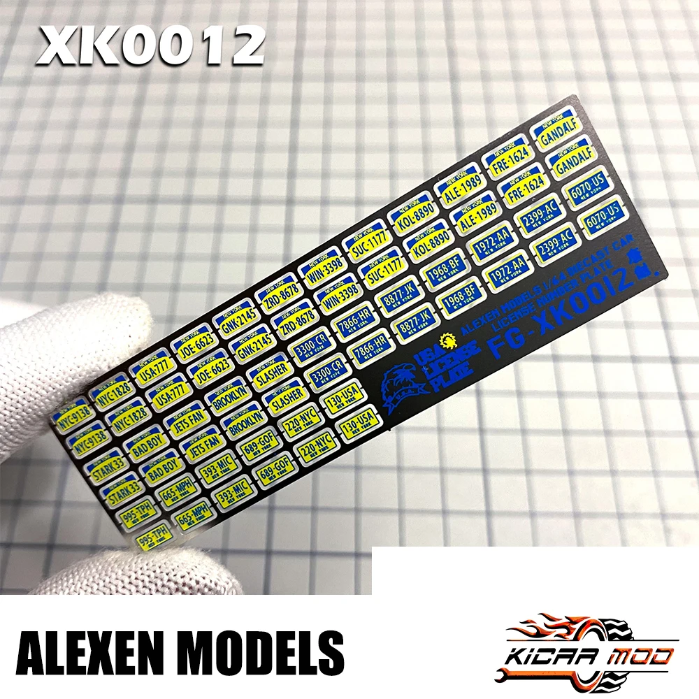 Alexen 1/64 Model Car Metal License Plates Western Style Toy Cars Detail-up Parts Diorama Decoration Simulation Scene Toy