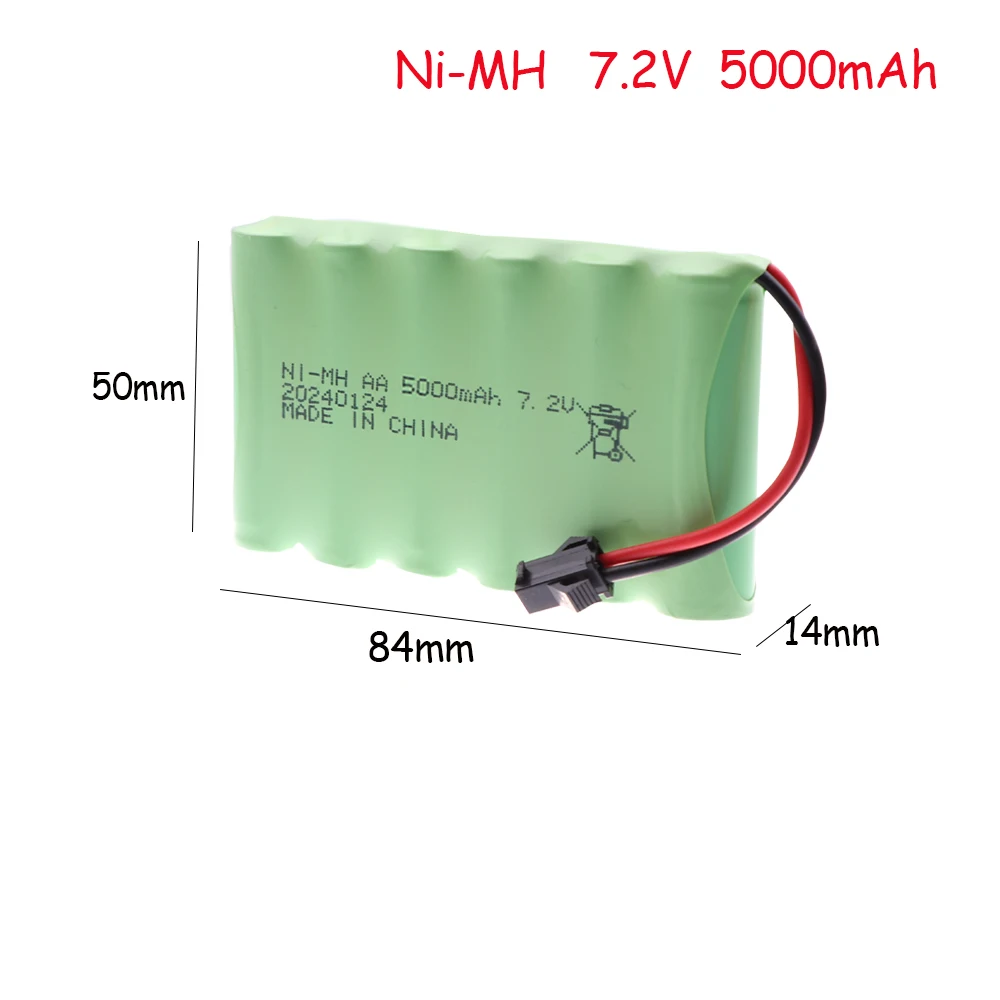 7.2V 5000mAh Bateria NIMH AA do zabawek Rc Samochody Czołgi Roboty Pistolet Ulepszony 3000mah Zestaw baterii do łodzi Rc 7,2V Akumulator