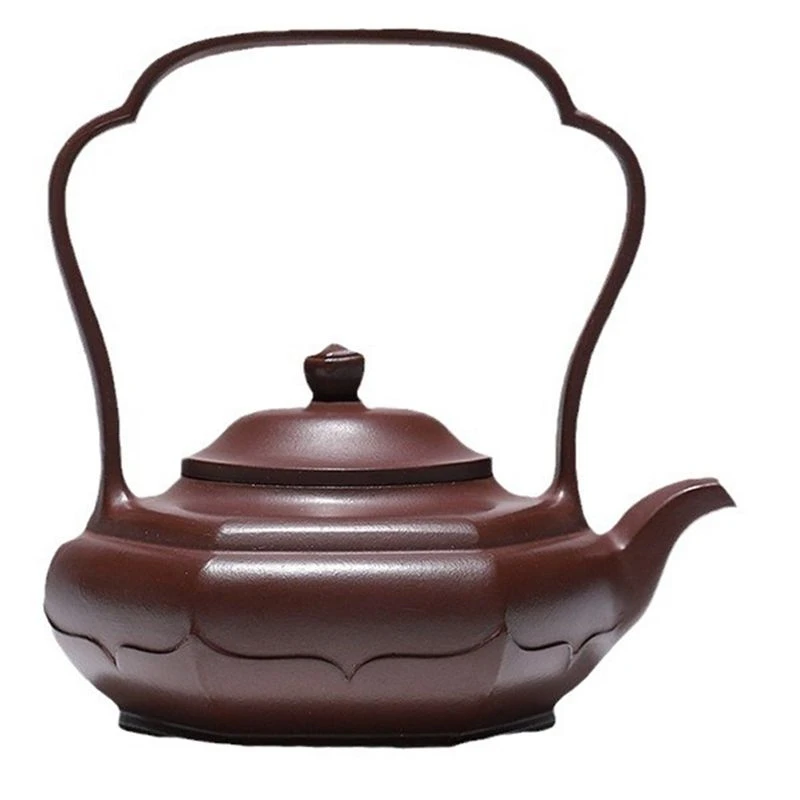 J1UL1N Tea Set Coffee Maker High Quality Hexagonal Loop-Handled Teapot Ceramics Handmade Clay