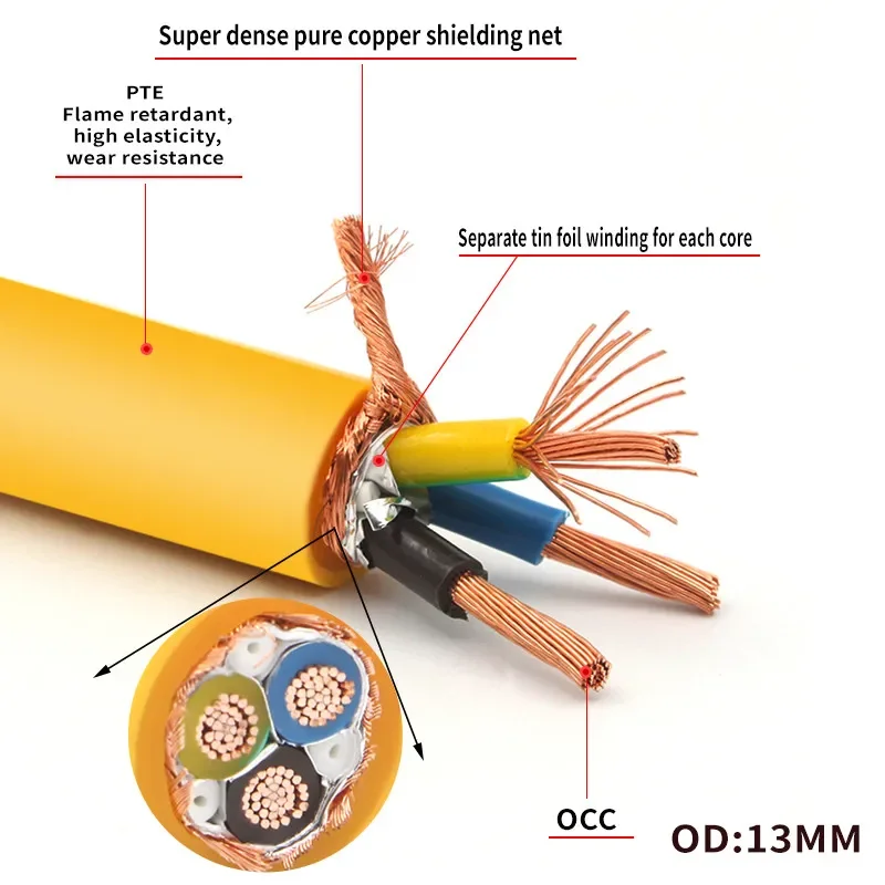 L Shape 90 Right Angle 3 Core OCC Power Cord Rhodium Plated US / EU / AU Plug HiFi Audio Amplifier AC Power Cable