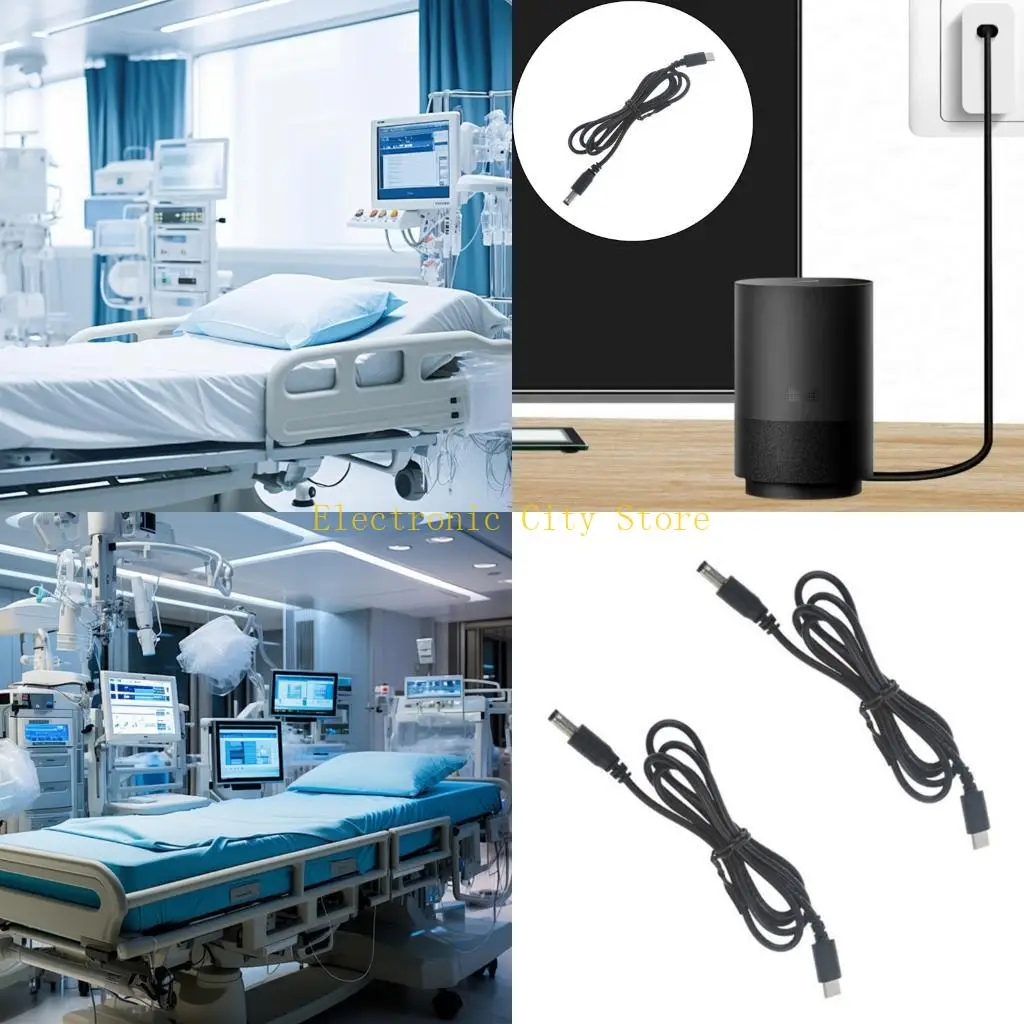 DC5.5mm Round Port Cable Fast Charging Cable Suitable for Monitors Speakers HU8D