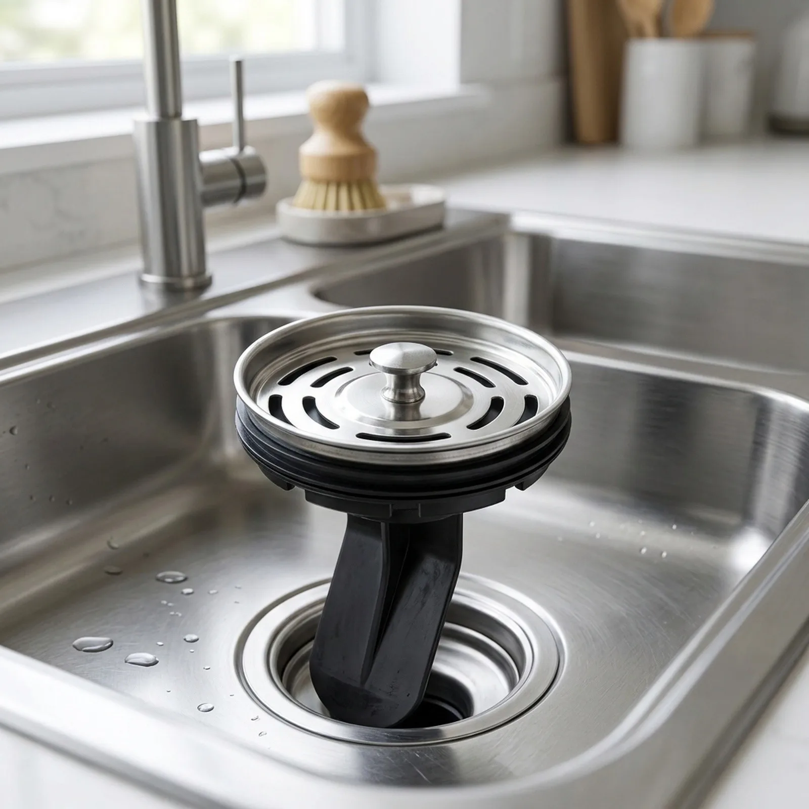 Kitchen Sink Garbage Disposal Strainer Cover with for splash Guard and Food Scraper Paddle Fits For InSinkErator 3 1/2 Inch