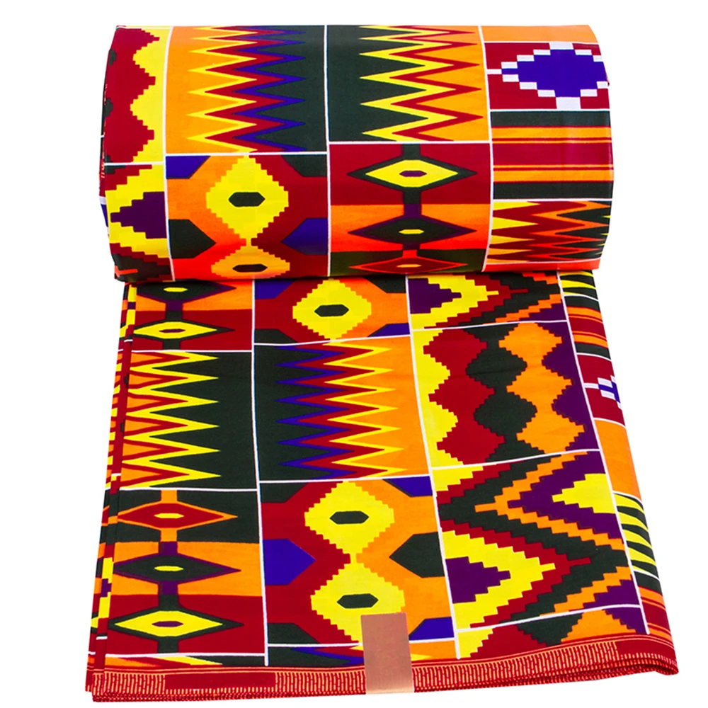 XIAOHUAGUA African Wax Fabrics 6 Yard 100% Cotton Ankara Kente Print Fabric for Party Dress