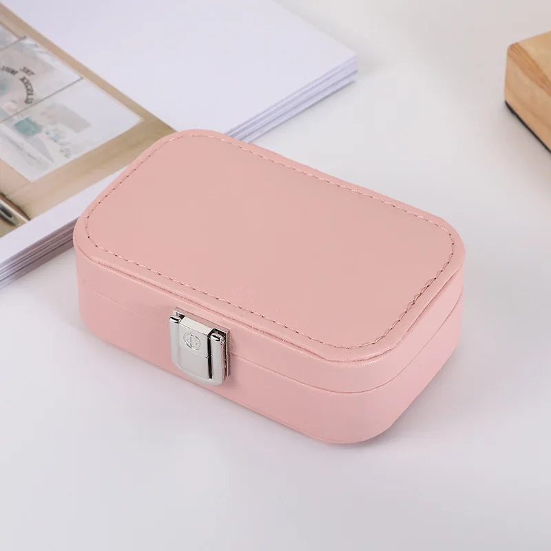 Macaron Double Layer Jewelry Storage Box PU Material Necklace Earrings Ring Jewelry Box Mini Portable Jewelry Display Packaging