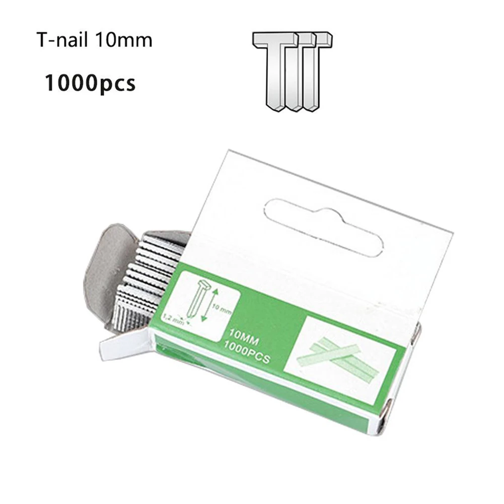 Imagem -06 - T-shaped Packaging Grampeador Tools 1000 Pcs 12 mm mm 10 mm Brad Nails Faça Você Mesmo Door Nail Madeira Móveis 1000 Pcs