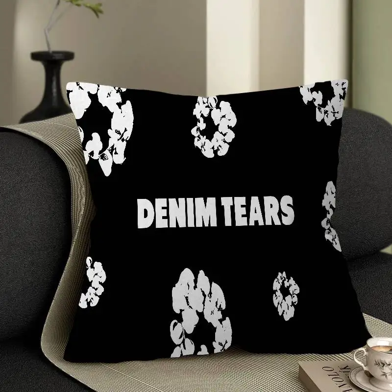 D-Denim Tears Cushion Cover Inches Farmhouse Decor Home Throw Pillow Covers for Couch Decorations