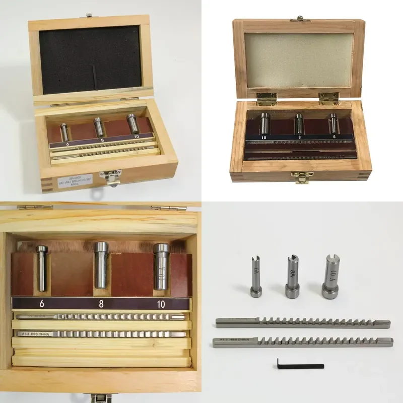 

TEBAK Hot Sale 6/PCS Keyway Broach Sets, with Bushing & Shim for Industrial Tools