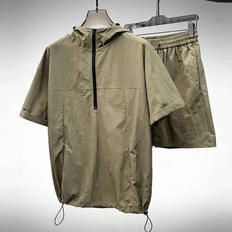 

Solid Color Men's Hawaiian Shirt Summer Short Sleeve Shorts 2 Piece Casual Shorts Top Suit Male Fashion Sets Oversized Tracksuit