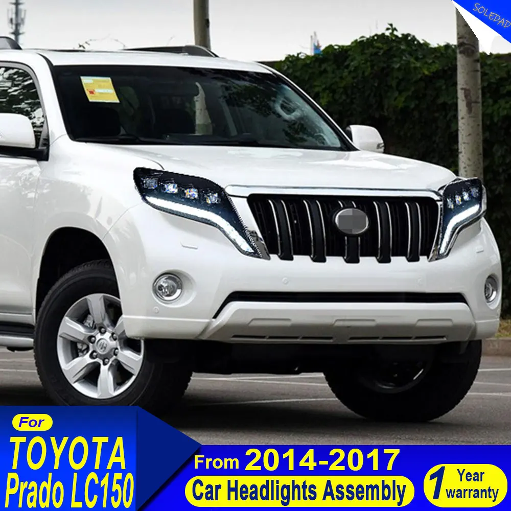 

Автомобильная фара для Toyota Prado lc150 2014-2017, новый стиль, полностью светодиодная фара, обновление DRL, динамическая сигнальная лампа, передний фонарь в сборе