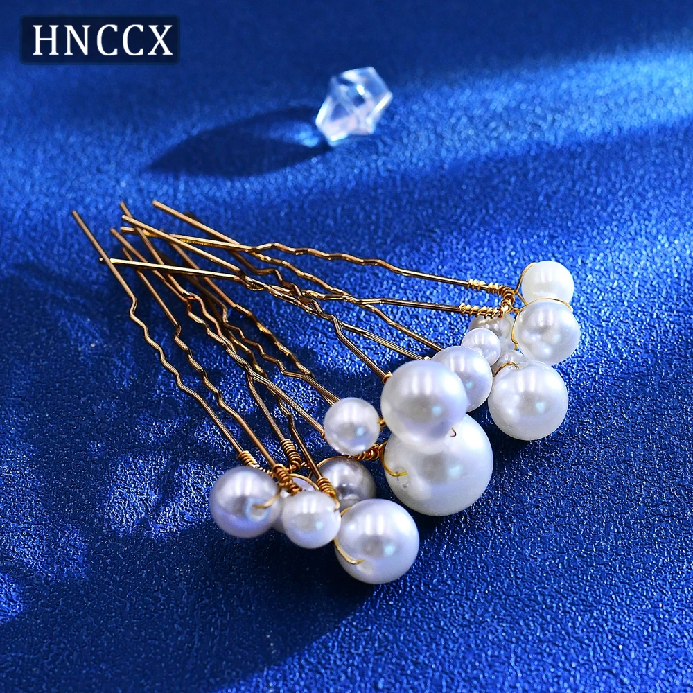 Hnccx mehrere pces Perle Haarnadeln Set Braut Haarschmuck Hochzeit Kopf bedeckungen handgemachte Perle Haarschmuck Großhandel cp733