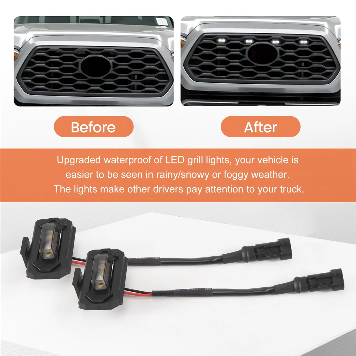 ไฟ kisi-kisi depan LED 4ชิ้นสำหรับทางวิบากกีฬา2020 2021โคมไฟย่างภายนอกแสงสีขาว