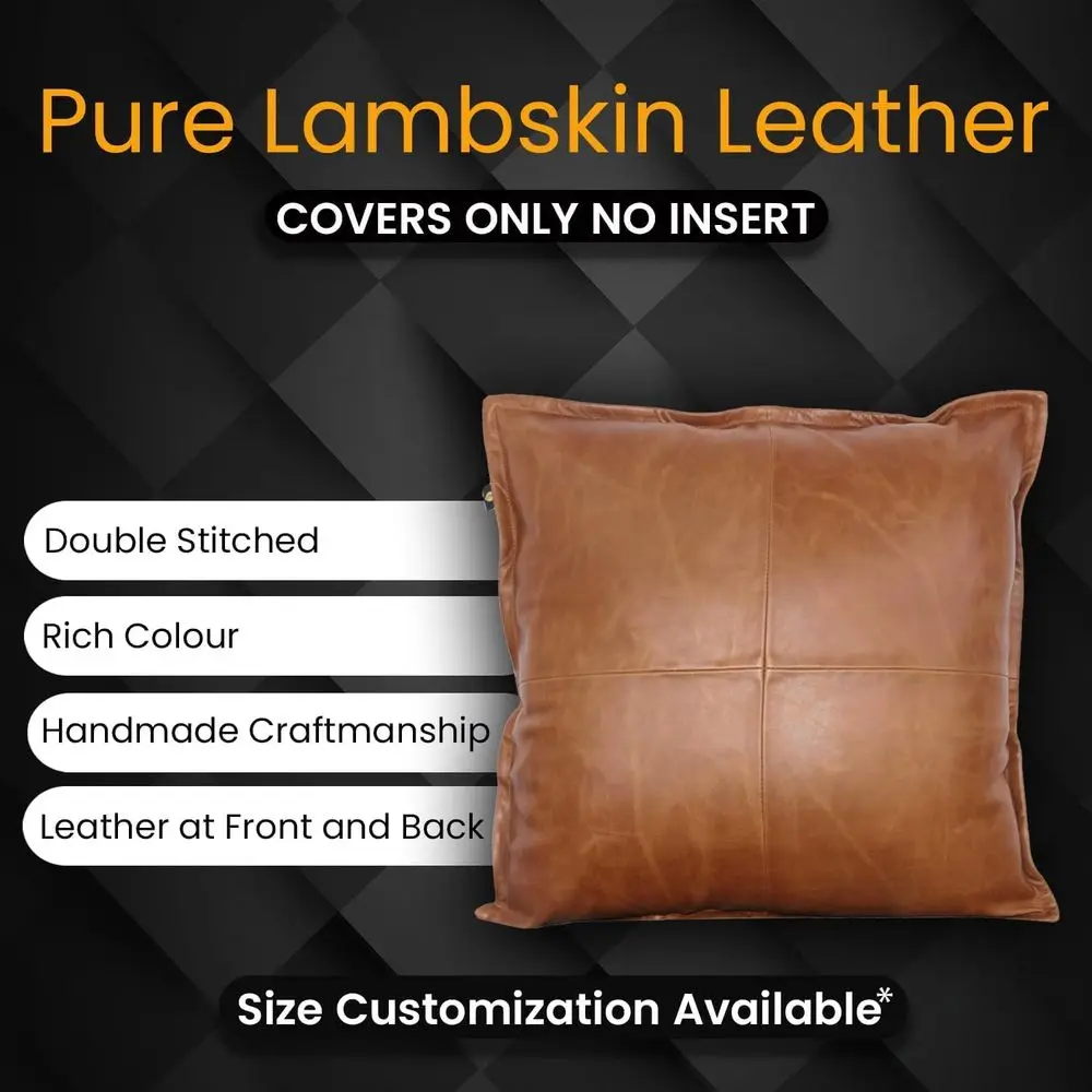 Funda de almohada de piel de cordero marrón antigua, 18.0 x 18.0 in, funda decorativa para cojín de sofá para sala de estar y dormitorio