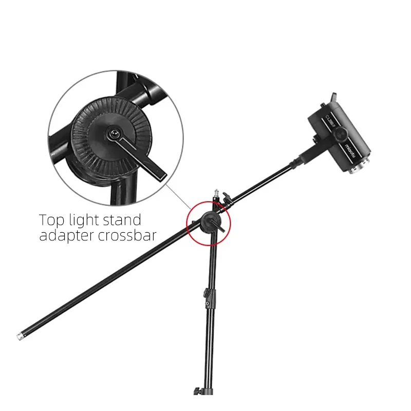 360 °   Giradischi rotante con braccio orizzontale e supporto per telefono - Ruota singola/doppia per adattatore per barra trasversale con supporto leggero