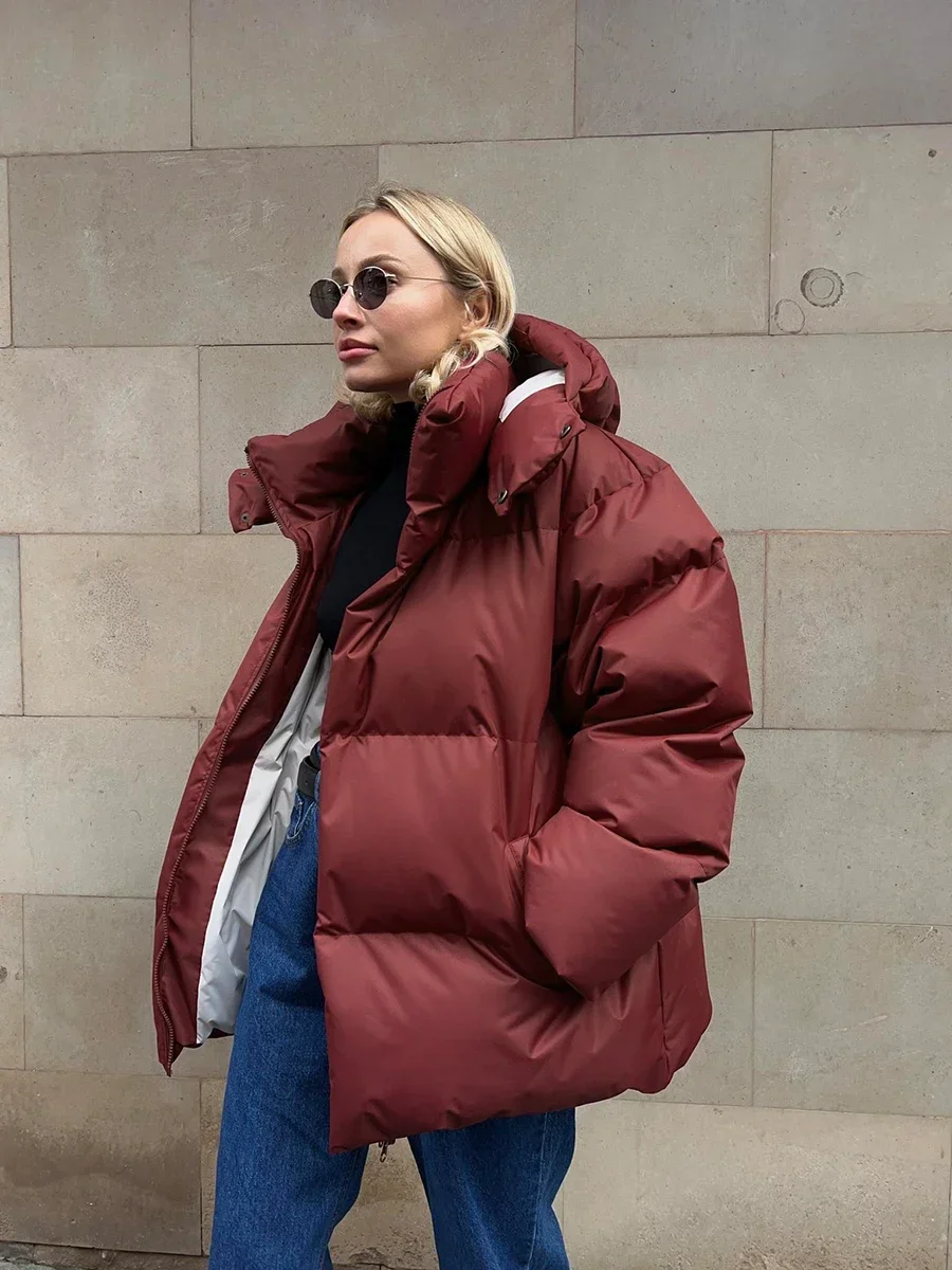 Bornladies Quilted Jacket Women Winter Loose Parkas Coat Vintage Bread Jacket Outwear Office Ladies Warm Cotton Puffer Jackets