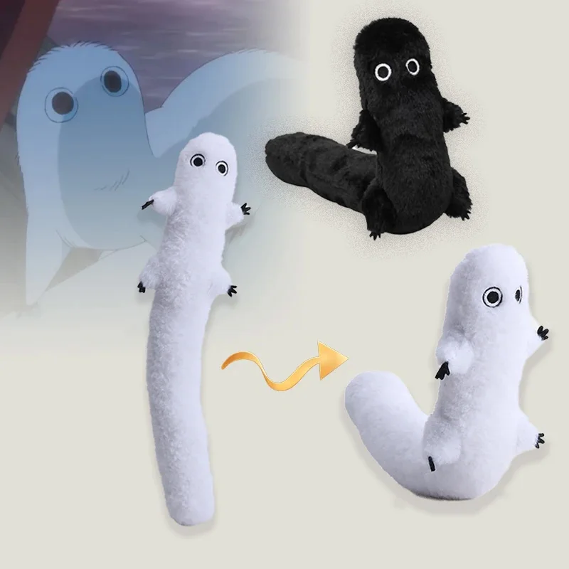 40cm White Black Brushbuddy Anime Plushie Soft Shape Can BeBent Anime Exquisite Cartoon Character Figure Doll Gift For Boy Girl