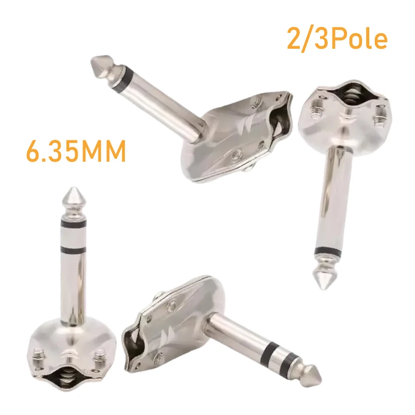Mono Stereo 90 Degree Right Angle 6.35mm Plug Metal Connector