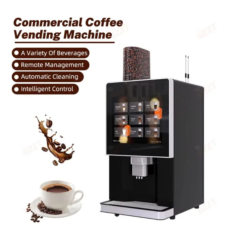 3G/4G/WIFI الدفع الكاجوال منضدية التجارية آلة بيع المشروبات الساخنة مقهى اسبريسو ماكينة القهوة المطحونة الطازجة