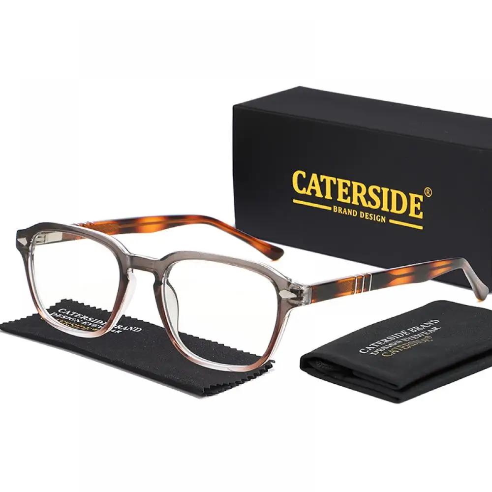CATERSIDE Klassisches modisches Brillengestell für Herren, hochwertiges PC-Quadrat-Brillengestell, Damen-Outdoor-Business-Dekorationsbrille – Detail 12