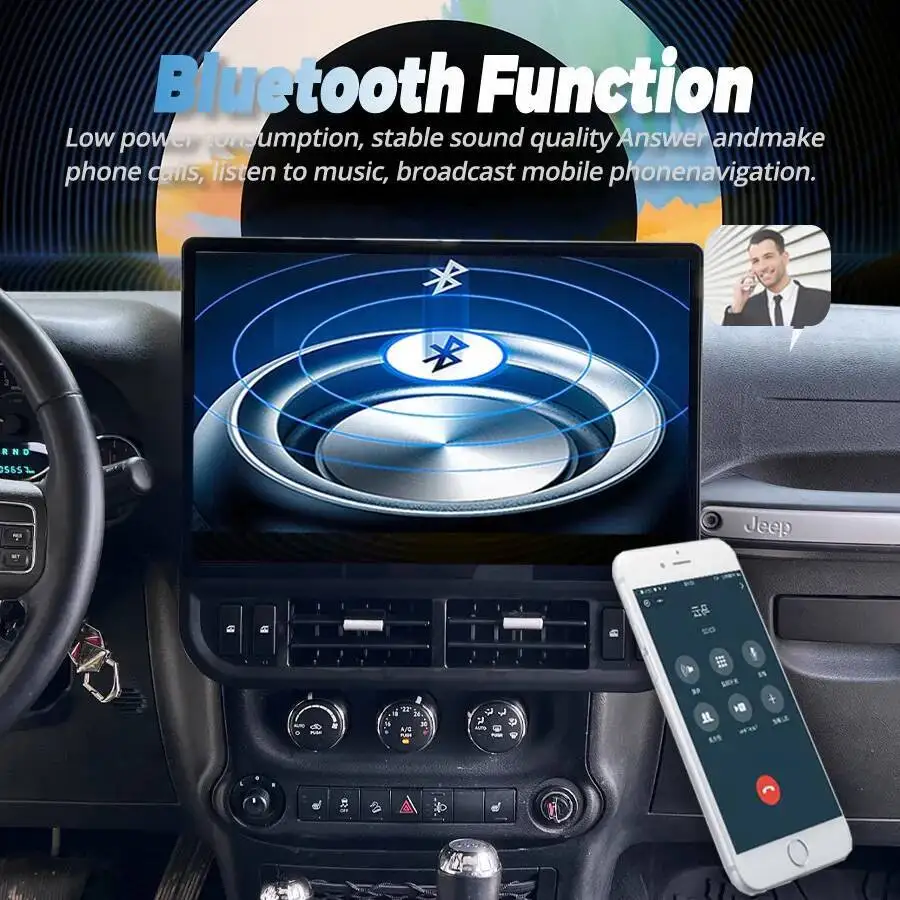 ل جيب رانجلر 2011-2017 راديو السيارة Carplay Hicar الوسائط المتعددة مشغل فيديو لتحديد المواقع والملاحة أندرويد السيارات شاشة تعمل باللمس رئيس وحدة #3